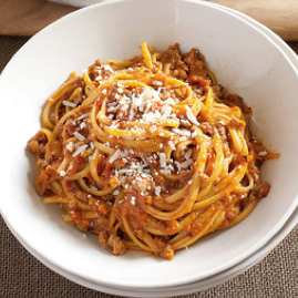 Weeknight Bolognese with linguine