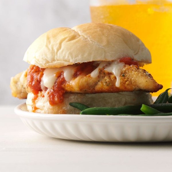Weeknight chicken mozzarella sandwiches