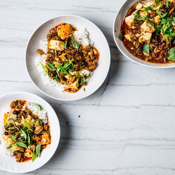 Weeknight mapo tofu with ground pork