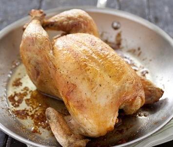 Weeknight roast chicken with tarragon-lemon pan sauce