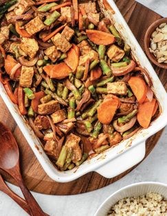 Weeknight tempeh & vegetable casserole