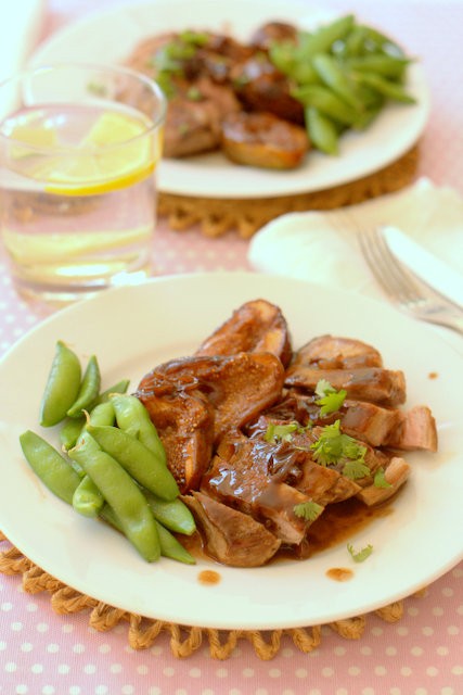 Weight Watchers supper club wine glazed duck breasts with figs