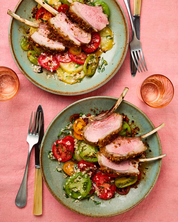 West African spiced lamb with tomato salad