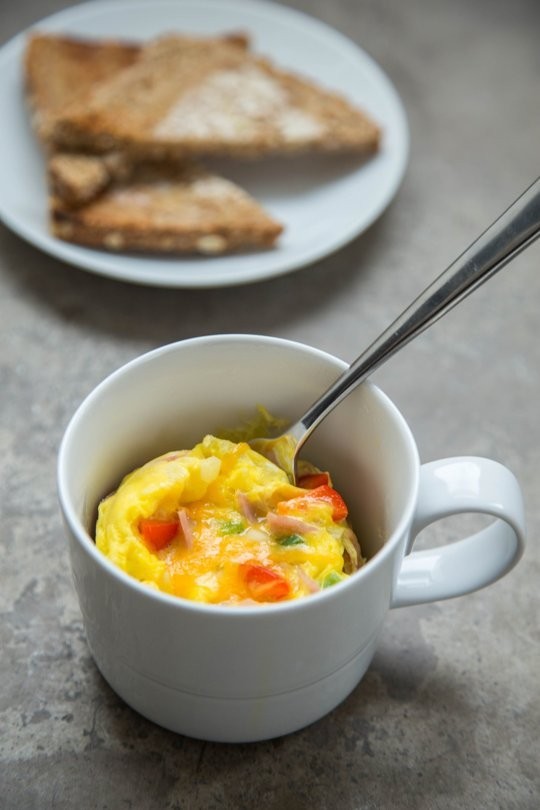Western omelet in a mug