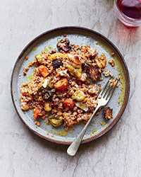 Wheat berries with roasted vegetables