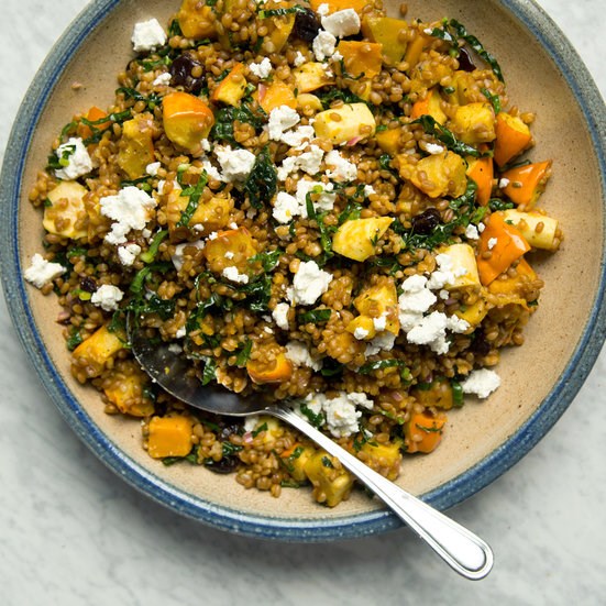 Wheat berry and squash salad