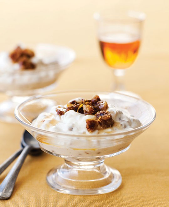 Wheat berry fools with Grand Marnier figs