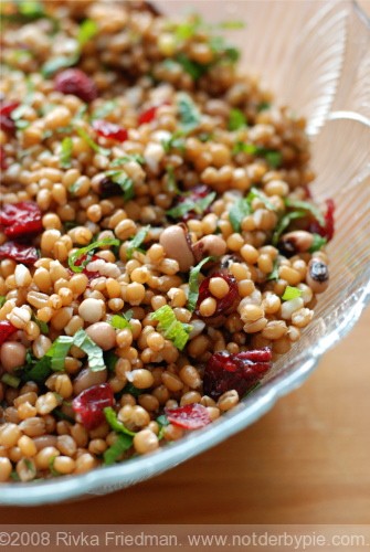 Wheat berry salad with cranberries, feta, and mint recipe | Eat Your Books
