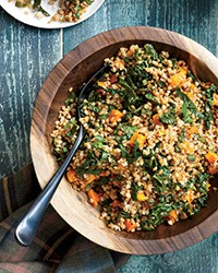Wheat berry salad with Tuscan kale and butternut squash