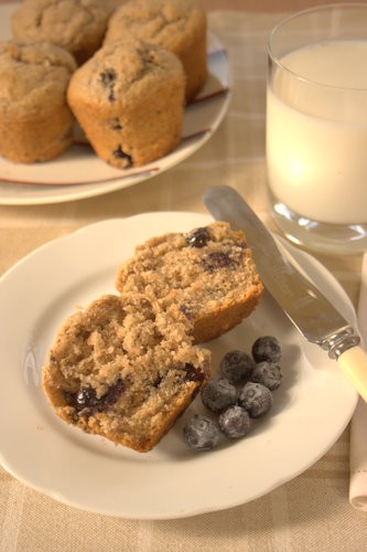 Wheat (breakfast cereal) biscuit blueberry muffins