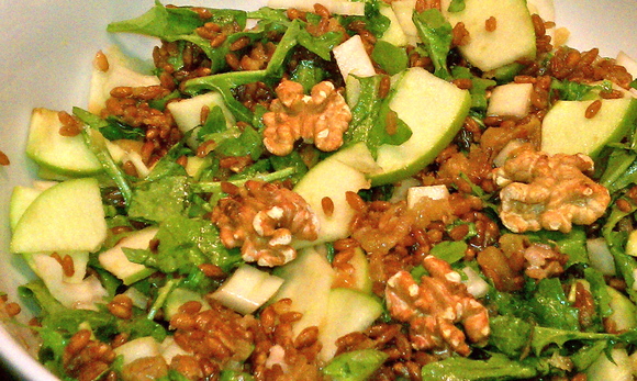 Wheatberry salad with apples