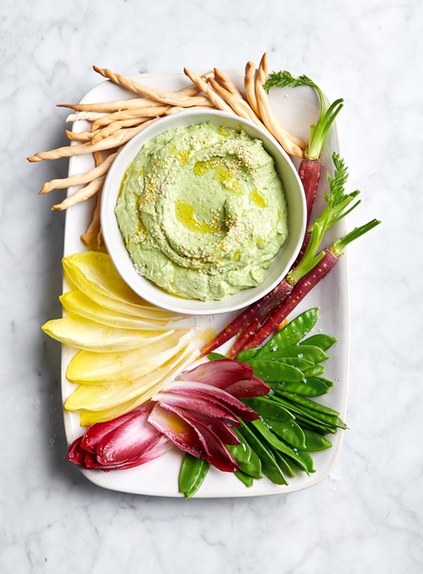 Whipped avocado with silken tofu, lime and jalapeño