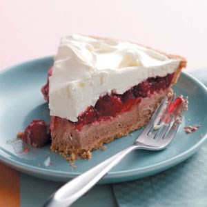 Whipped chocolate & cherry pie