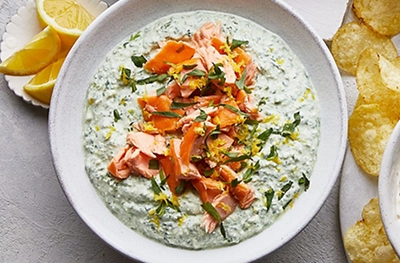 Whipped feta & wild garlic dip