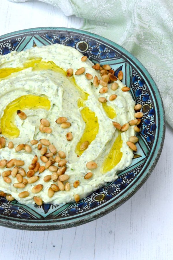 Whipped feta with garlic and parsley