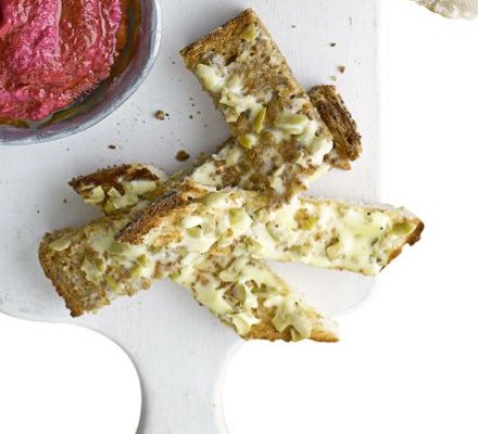 Whipped green olive and lemon butter with toast