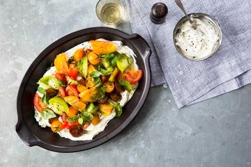 Whipped herb ricotta with summer tomatoes