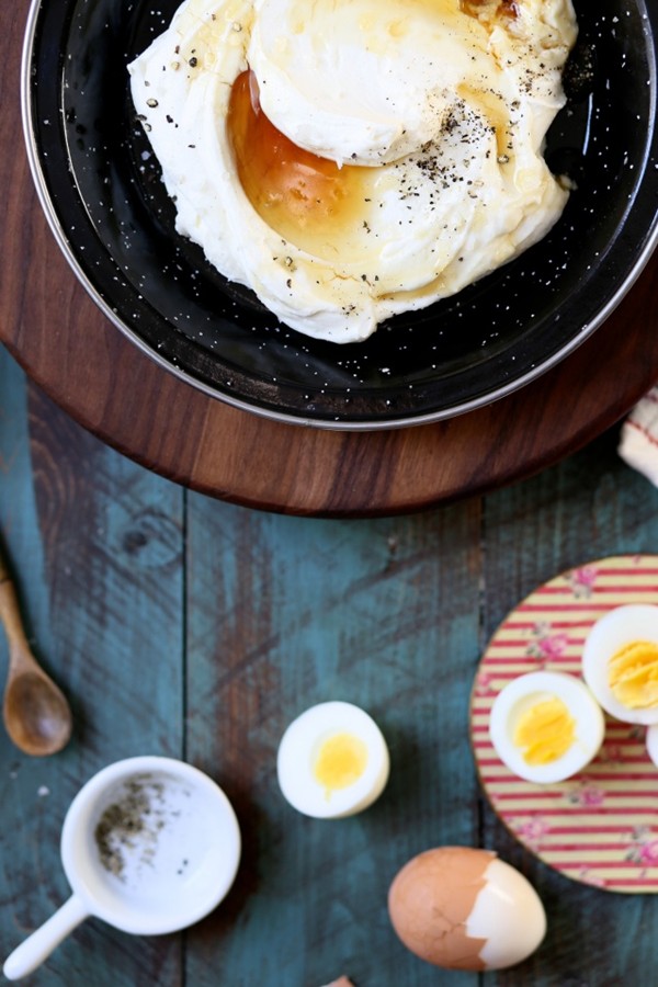 Whipped ricotta with honey and ghost pepper salt