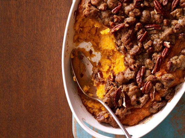 Whipped sweet potatoes and bananas with honey