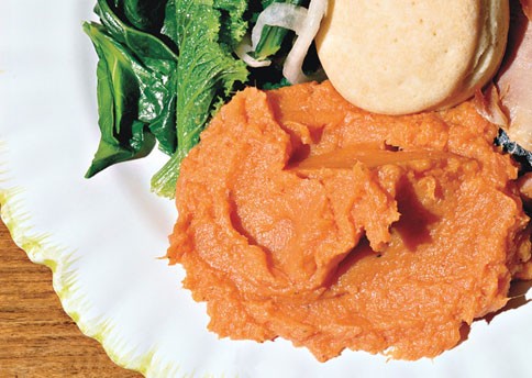 Whipped sweet potatoes with honey