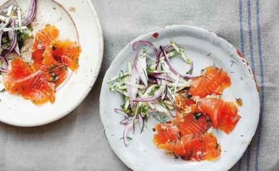 Whiskey and brown sugar-cured gravlax