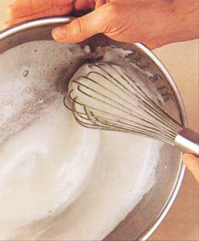 Whisking egg whites