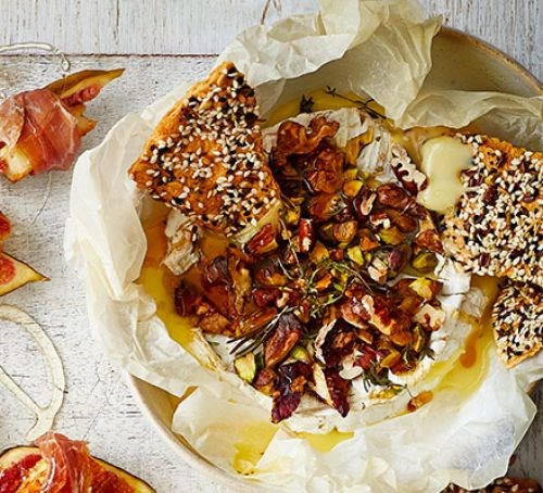 Whisky & nut baked Camembert