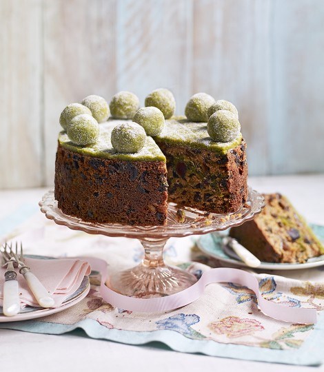 Whisky and pistachio simnel cake