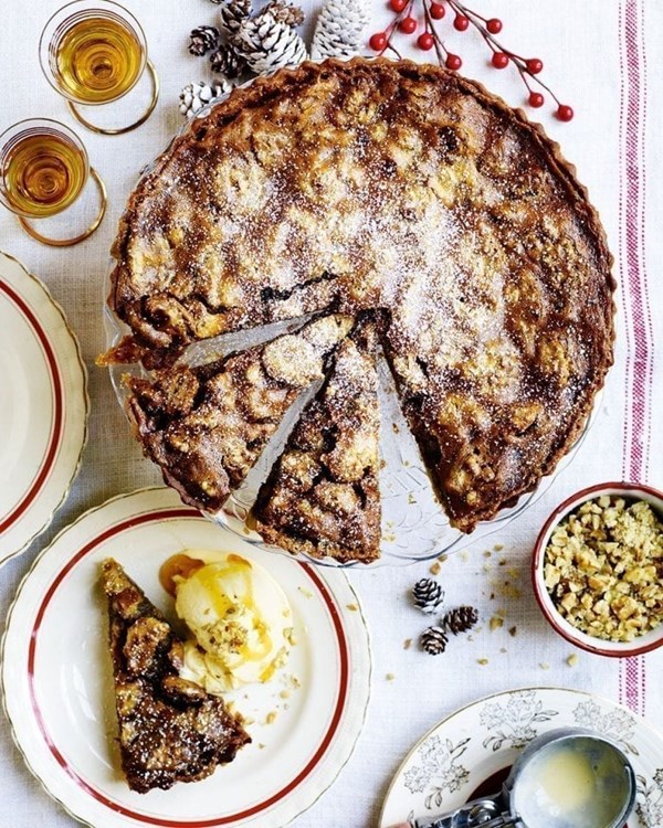 Whisky, walnut and brown butter tart
