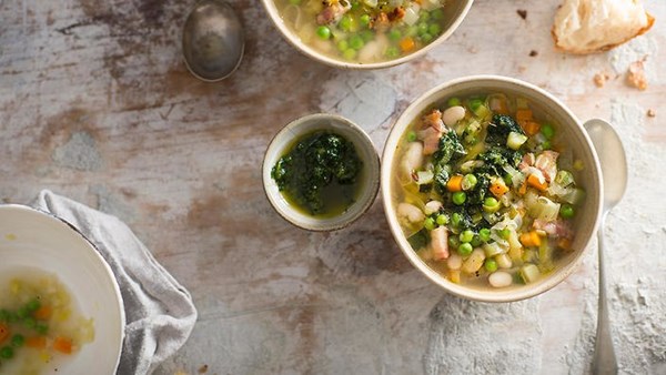 White bean & bacon soup [Matthew Evans]