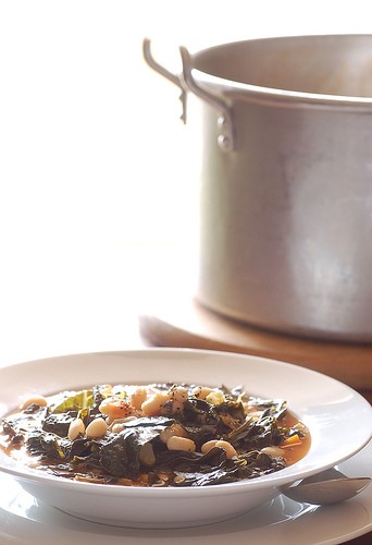 White bean & black cabbage soup