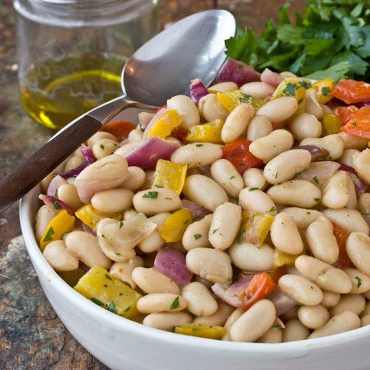 White bean & roasted vegetable salad