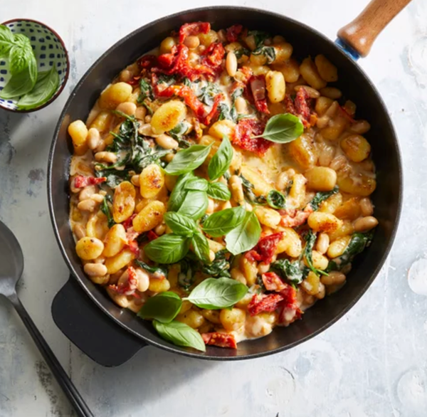 White bean & sun-dried tomato gnocchi