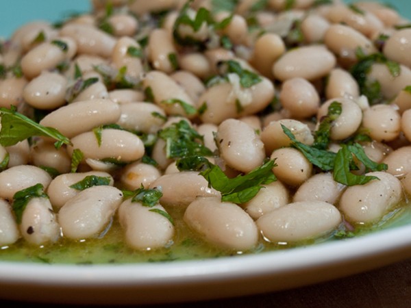 White bean and mint salad with lemon vinaigrette