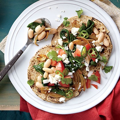 White bean and spinach tacos