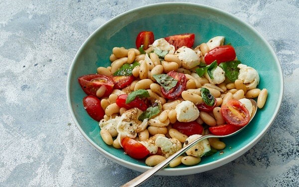 White bean Caprese salad