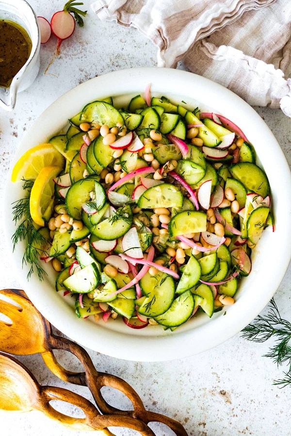 White bean cucumber salad