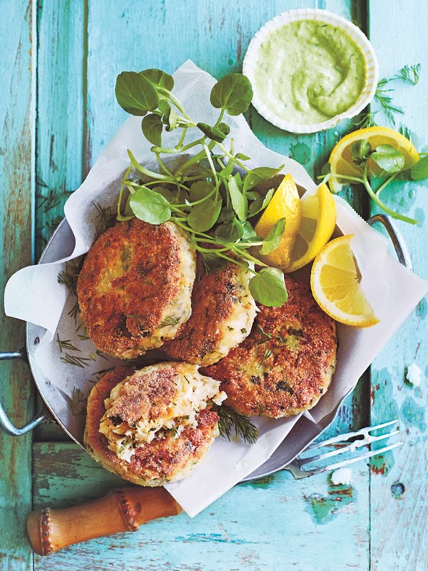 White bean, dill and cauliflower fish cakes