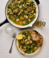 White bean, leek and artichoke stew