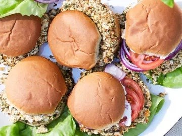 White bean pesto burgers [garlic aïoli]