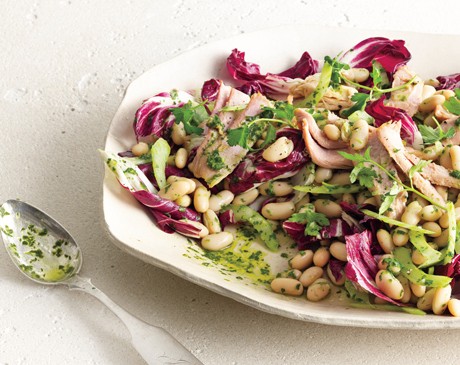 White bean salad with preserved tuna and parsley vinaigrette