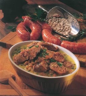 White bean stew with fennel sausages