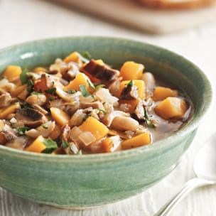 White bean stew with porcini and winter squash