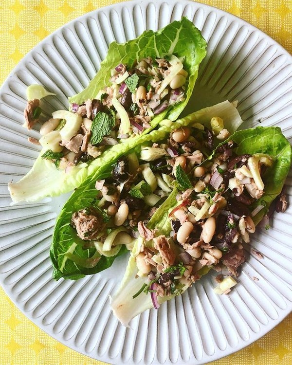 White bean, tuna, fennel, and olive salad