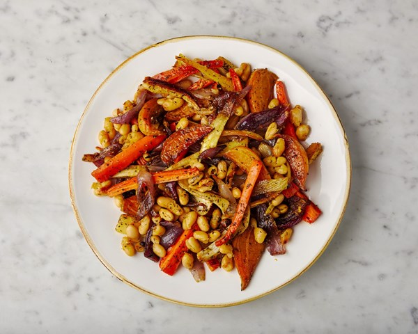 White beans and carrots with roasted orange vinaigrette