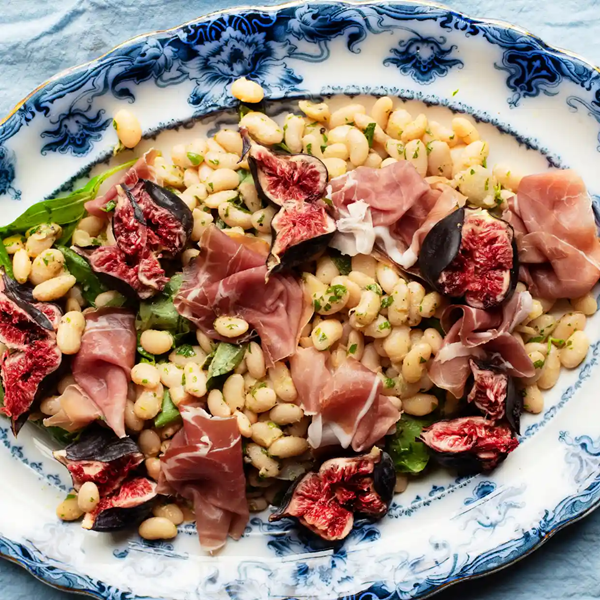 White beans, prosciutto and figs