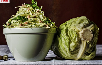 White cabbage and brown shrimp