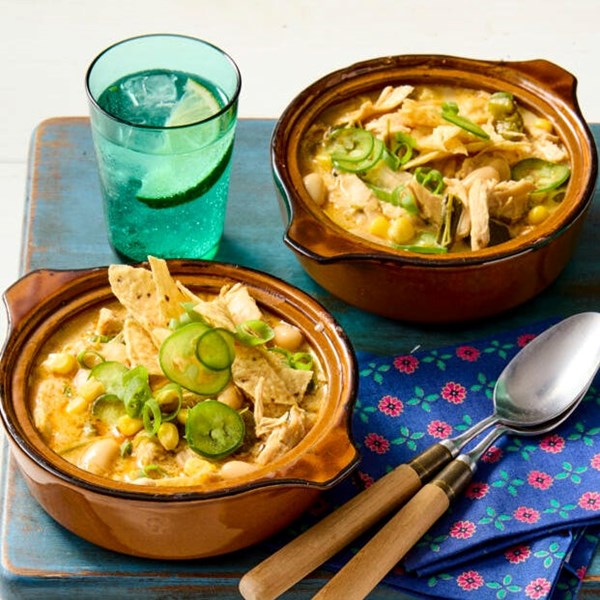White chicken chili with corn