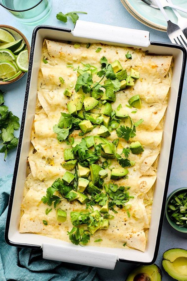 White chicken enchiladas