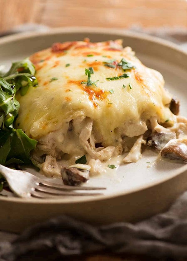 White chicken lasagna